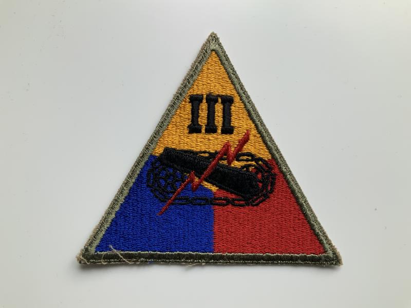 WWII US Army 3rd Armoured Head Quarters Patch
