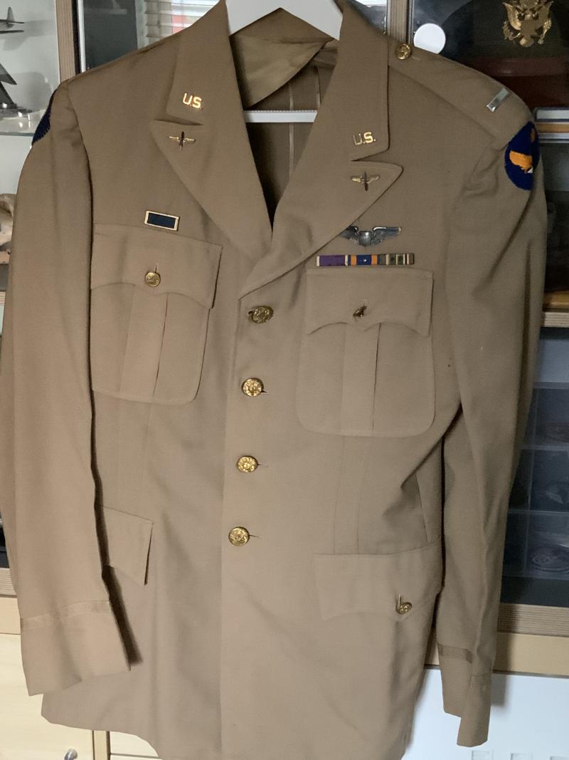 Named Pilot Tan Officers Jacket - 549th Bomb Group 8th Ait Force