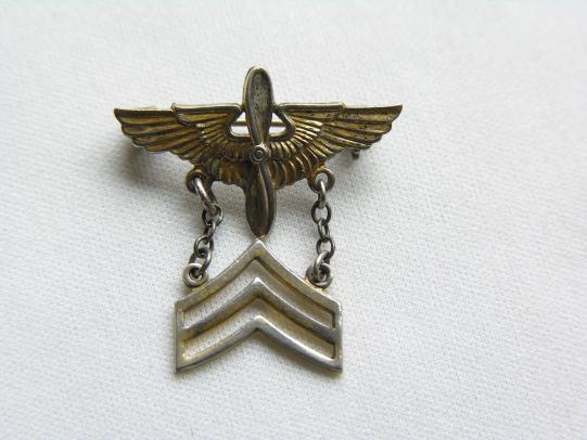 WWII U.S. Air Corps Sargeant Sweetheart Brooch
