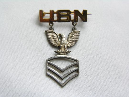 WWII U.S. Navy Chief Petty Officer Rank Sweetheart Brooch