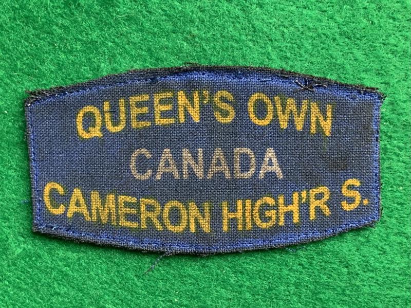 Queens Own Cameron Highlanders Flash - Post war